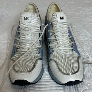 Michael Kors Scout Trainer Sneakers lightblue white Platform  Lace Up Size 6.5